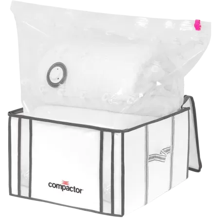 Caisse de rangement blanche avec housse sous vide taille medium
