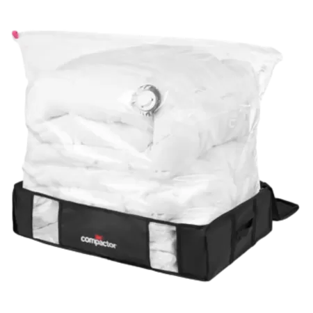 Caisse de rangement sous vide avec housse rétractable slim noire