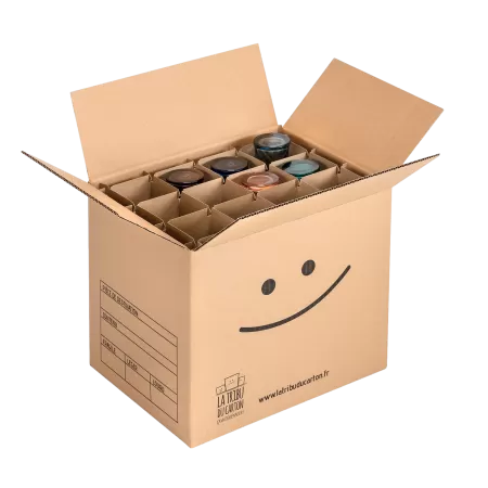 Carton 24 verres avec croisillons et intercalaires