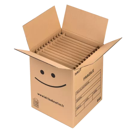 Carton barrel 24-48 assiettes avec poignées