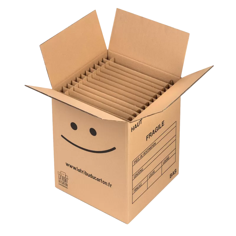 Carton barrel 24-48 assiettes avec poignées