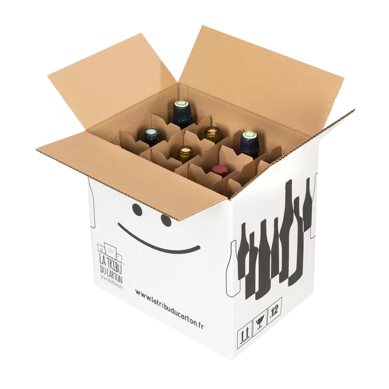 Lot de 5 cartons 12 bouteilles renforcés | La Tribu du Carton