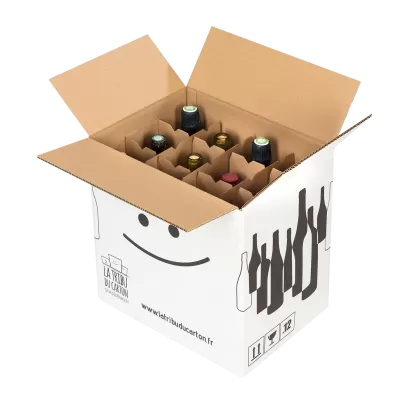 Lot de 5 cartons 12 bouteilles renforcés | La Tribu du Carton