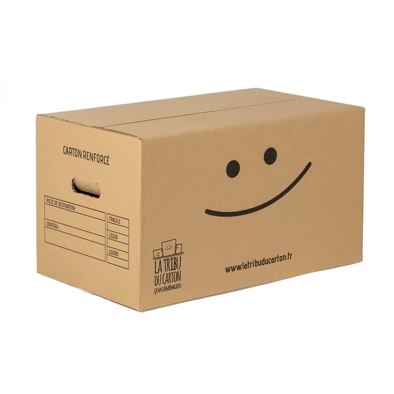 Carton déménagement renforcé avec poignées | 55 x 35 x 30 cm