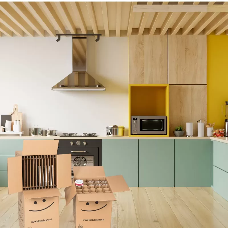 Kit déménagement vaisselle + adhésif fragile | La Tribu du Carton