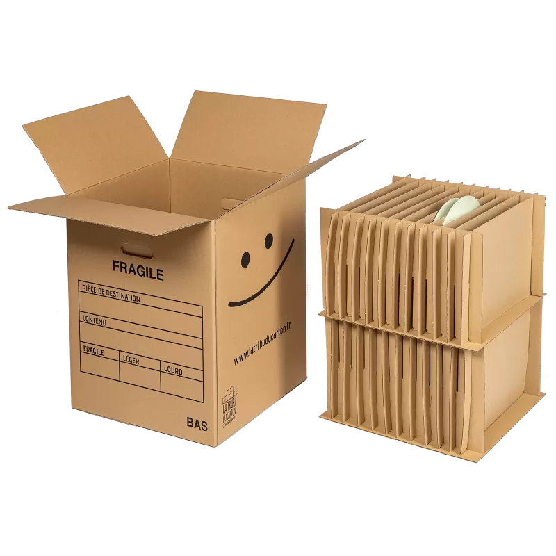 Carton déménagement pour assiettes ultra-renforcé | La Tribu du Carton